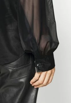 Han Kjøbenhavn GATHER CUFF SHIRT - Shirt - Black -Han Kjøbenhavn Shop 2922a364c9e04df0af8453f5253749f9