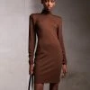 Han Kjøbenhavn SHARP TURTLENECK DRESS - Day Dress - Brown -Han Kjøbenhavn Shop 3529087ec9a244269ca71743457c234f