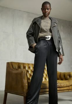 Han Kjøbenhavn HIGH RISE SUIT PANTS - Trousers - Black