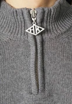 Han Kjøbenhavn ZIP TURTLENECK - Jumper - Grey Melange -Han Kjøbenhavn Shop 48807aa0a00c44d189eba5699111d79a