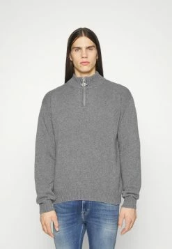 Han Kjøbenhavn ZIP TURTLENECK - Jumper - Grey Melange