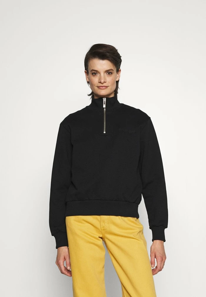 HALF ZIP LOGO - Sweatshirt - black Han Kjøbenhavn HALF ZIP LOGO - Sweatshirt - Black -Han Kjøbenhavn Shop 4fa726e9199d4e7ebd4923b05d176004