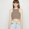 Han Kjøbenhavn CROPPED RACER - Top - Brown -Han Kjøbenhavn Shop 5d7c1db6c4b245d084514479174595ab