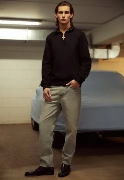 Han Kjøbenhavn HALF ZIP - Sweatshirt - Black/gold -Han Kjøbenhavn Shop 623f85c5273344ff81c126bafe8065dc