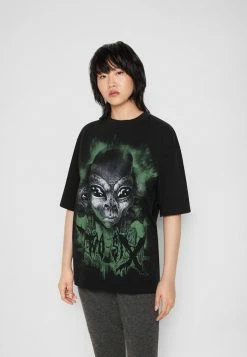 Han Kjøbenhavn BOYFRIEND TEE SHORT SLEEVE - Print T-shirt - Faded Black Alien