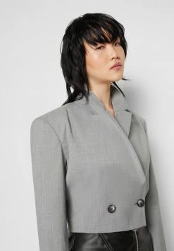 Han Kjøbenhavn CROPPED DOUBLE BREASTED - Blazer - Grey -Han Kjøbenhavn Shop 6f11f4f7a3014241ba6857df3490c45c