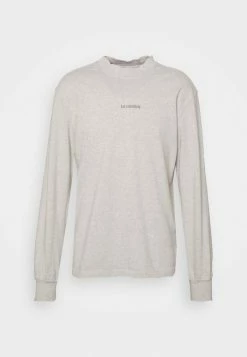 Han Kjøbenhavn DISTRESSED TEE LONG SLEEVE LOGO - Long Sleeved Top - Grey Melange