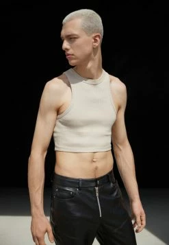 Han Kjøbenhavn CROPPED RACER UNISEX - Top - Sand -Han Kjøbenhavn Shop 85abb561bc4249f2a16a6617c5fc928e