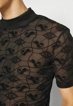 Han Kjøbenhavn MONOGRAM TURTLENECK SHORT SLEEVE - Print T-shirt - Black -Han Kjøbenhavn Shop 9894a422706147be8002b123593e7edc