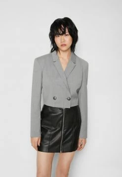 Han Kjøbenhavn CROPPED DOUBLE BREASTED - Blazer - Grey -Han Kjøbenhavn Shop 9f4076b100fe44ffb67dc30298ad5a74