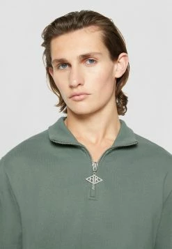 Han Kjøbenhavn HALF ZIP - Sweatshirt - Dusty Green/silver -Han Kjøbenhavn Shop a71d3e510af7456884329deecd4b49fe