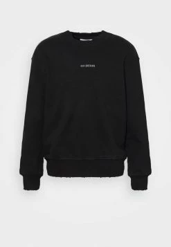 Han Kjøbenhavn DISTRESSED CREW LOGO - Sweatshirt - Black