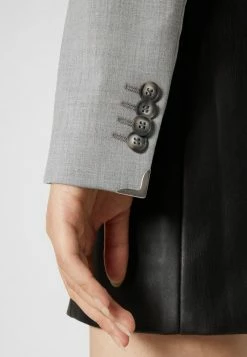 Han Kjøbenhavn CROPPED DOUBLE BREASTED - Blazer - Grey -Han Kjøbenhavn Shop b2cbdb2764a64fe6933f14c98d499728