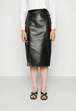 Han Kjøbenhavn LONG ZIP SKIRT - Maxi Skirt - Black
