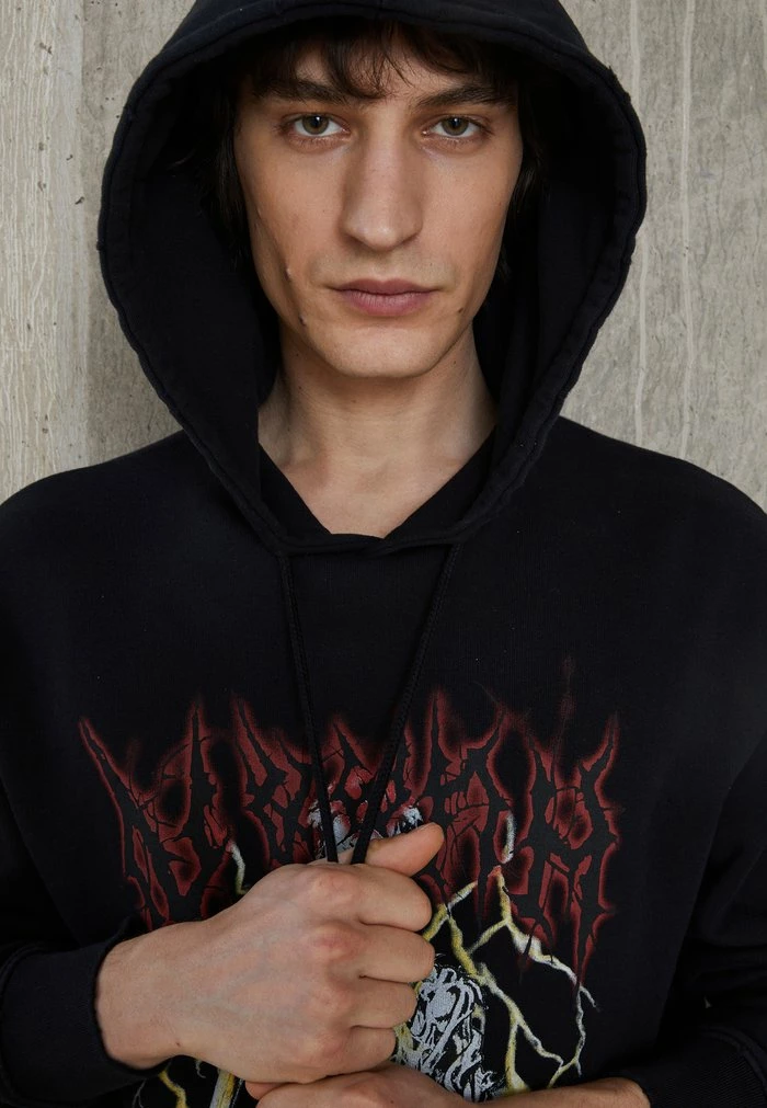 ARTWORK HOODIE - Sweatshirt - faded black Han Kjøbenhavn ARTWORK HOODIE - Sweatshirt - Faded Black -Han Kjøbenhavn Shop c6ae5bab63cc4aaebba14931d67ac056