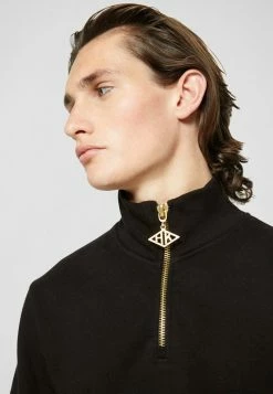 Han Kjøbenhavn HALF ZIP - Sweatshirt - Black/gold -Han Kjøbenhavn Shop dc299746d0f8464c95f31254f05f9875