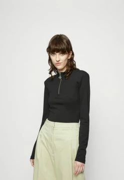 Han Kjøbenhavn SHARP HALF ZIP - Long Sleeved Top - Black -Han Kjøbenhavn Shop dd5c37501e104b8c97b5442e6d359245