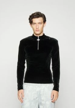Han Kjøbenhavn HALF ZIP SHARP LONG SLEEVE - Long Sleeved Top - Black