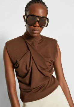 Han Kjøbenhavn DRAPE - Top - Brown -Han Kjøbenhavn Shop fc02e1cb371443ac9334a82759ba02ef